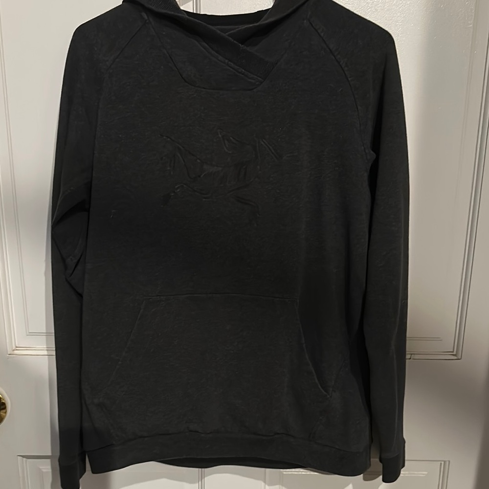 Arc’teryx Grey/Black Hoodie with Embossed Logo